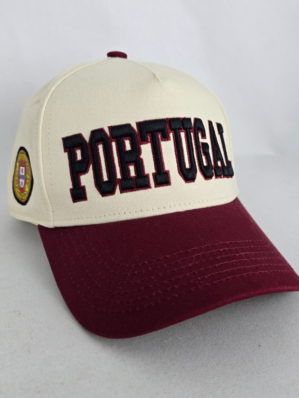 FIFA World Cup 2026 Portugal Embroidered Baseball Cap Cream Burgundy